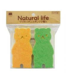 クマ　キッチンスポンジ2個入