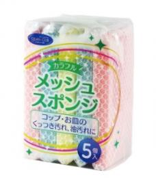 CCカラフルメッシュスポンジ5個入